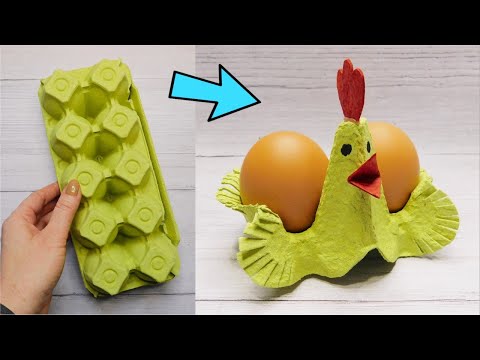 Easter Hen DIY / Egg Trays Craft Ideas / Spring Home Decor / Super Easy Tutorial