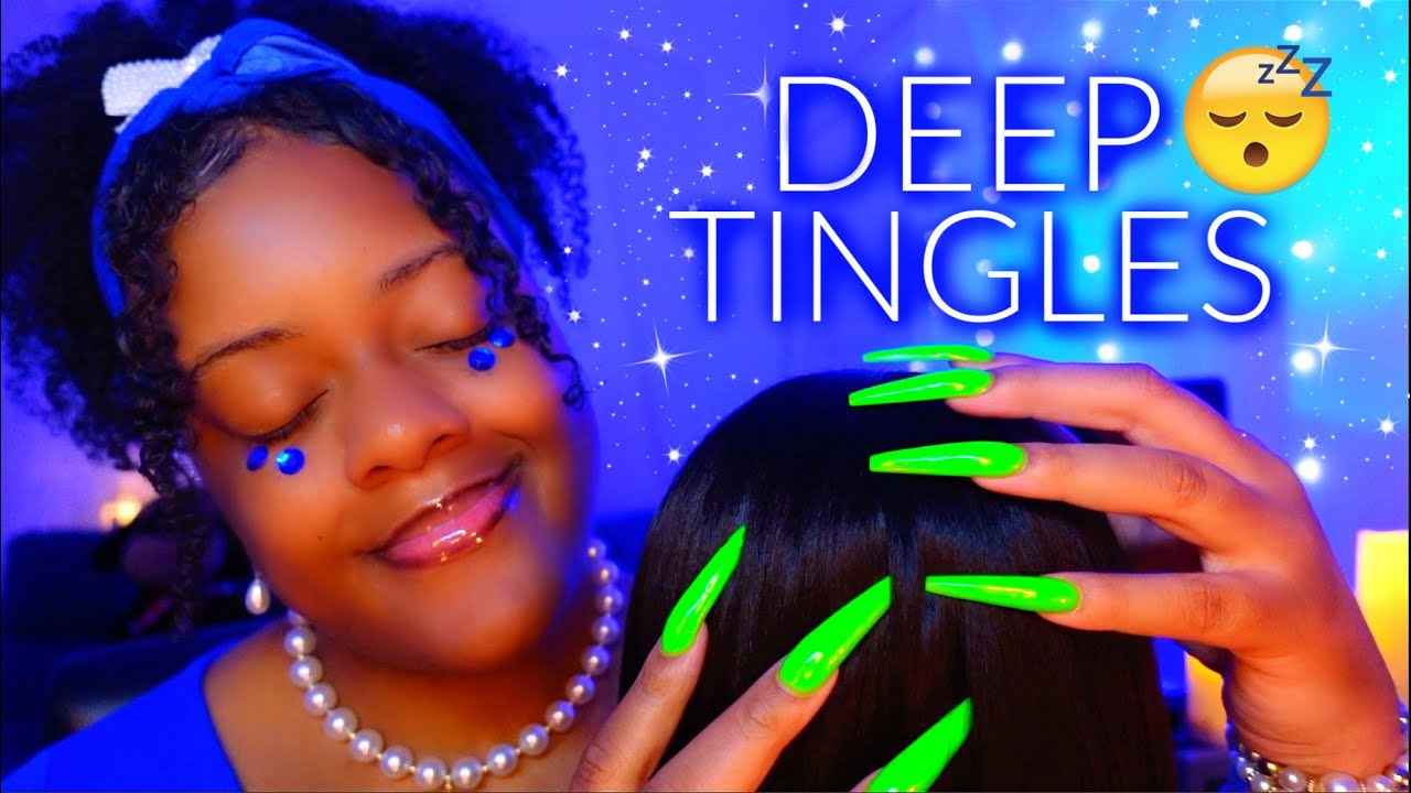 ASMR 😴✨TINGLY & DEEP SCALP MASSAGE + REALISTIC HAIR PLAY 💆🏽‍♀️🤤✨(CRISPY SOUNDS 💙🌙✨)