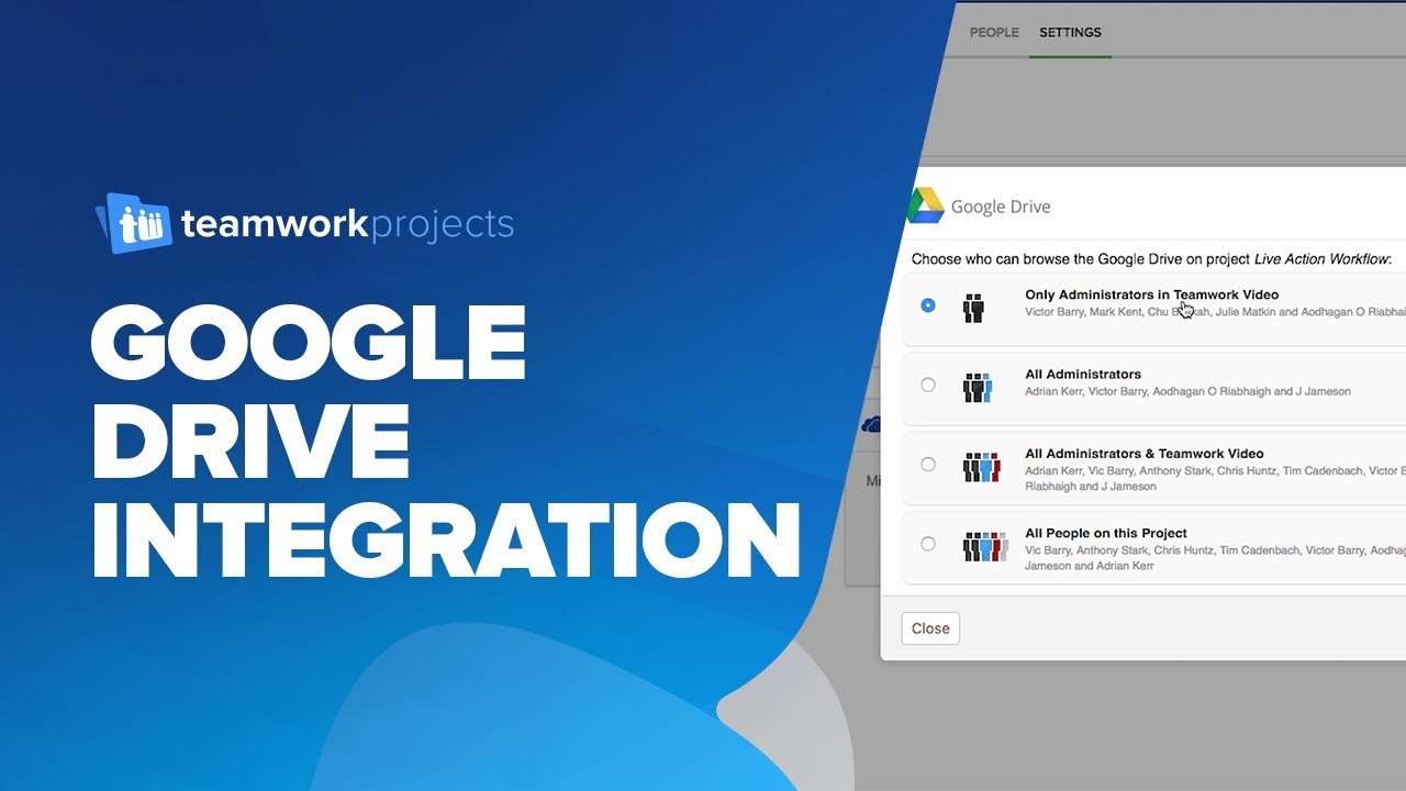 teamwork projects google drive integration youtube