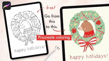 PROCREATE ART IDEA ❤️ Make this Christmas bear in PROCREATE with me!
