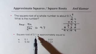 How to Estimate Square Roots of 0.1 and Squares of 9.4