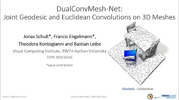 DualConvMesh-Net: Joint Geodesic and Euclidean Convolutions on 3D Meshes (CVPR