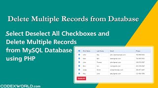 Delete Multiple Records from MySQL Database in PHP