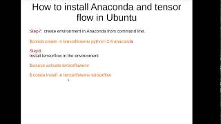 Anaconda tensorflow installation  and set up environment through command line Linux