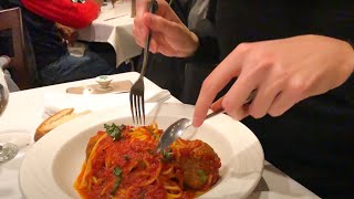 Native Italian Eats Spaghetti & Meatballs for the First Time - Eating in "Real Little Italy", Bronx