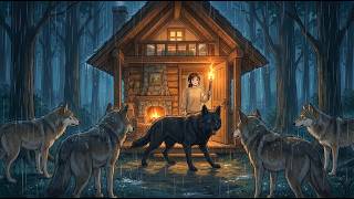 Rainy Forest Cabin Living Alone 🍃 Wolves Howling in the Night & Rainfall | Ghibli-Style ASMR