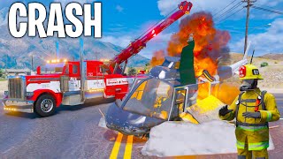 Towing Craziest Helicopter Fire In GTA 5!