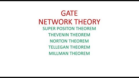 Network Theory | GATE ECE | Theorems | Tamil