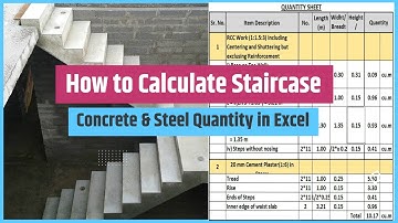 Staircase Reinforcement Calculation || Full Estimate in Excel Sheet 2024 | Estimation 2024