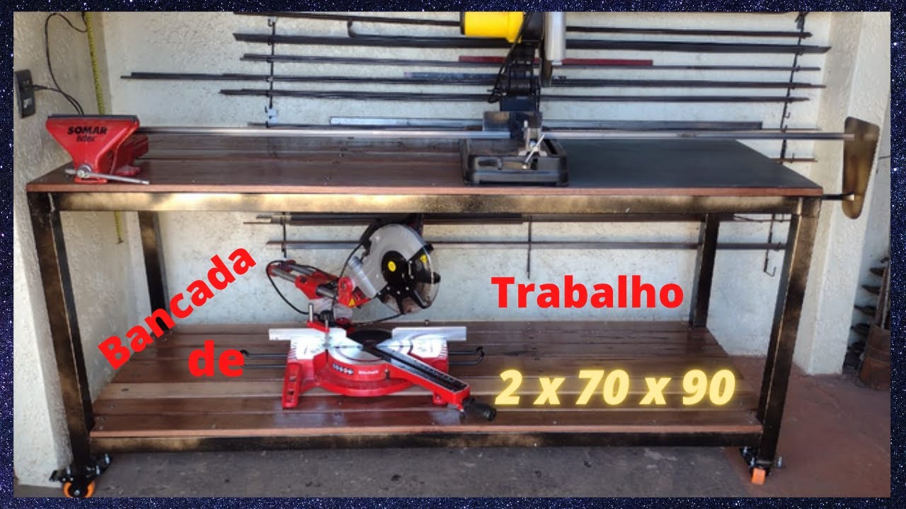 Bancada de Trabalho Mista / Metalon e Madeira. 