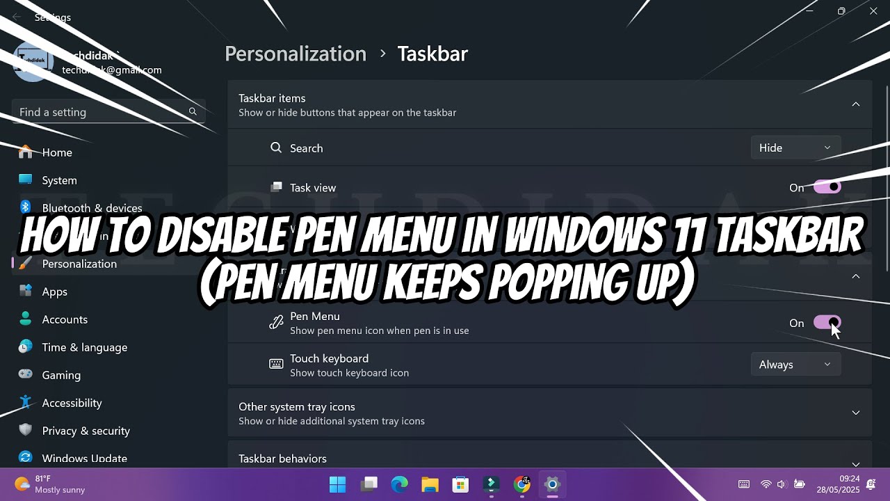 How to Disable Pen Menu in Windows 11 Taskbar (Pen Menu Keeps Popping ...