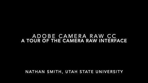 Camera Raw CC Interface Tutorial
