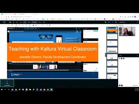 Kaltura Virtual Classroom - Instructions for Students for Navigation and Inter connectivity