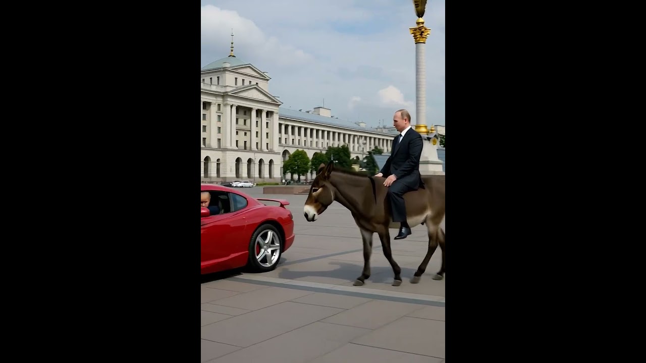 Putin arrives in kiev and trump gives the Russian donkey a real drink