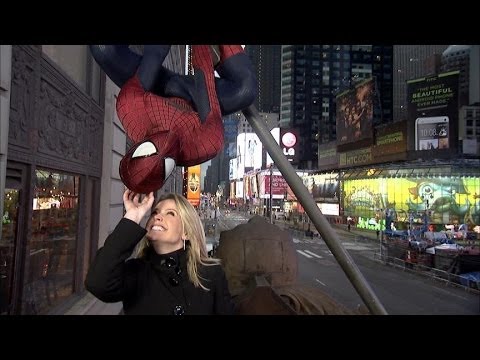 Spiderman Prepares to Celebrate New Year&#039;s in Times Square