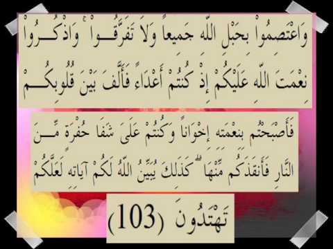 القران الكريم سورة آل عمران الأية 103