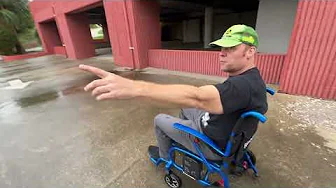 26 Lbs Helium Power Wheelchair Wet Terrain Test