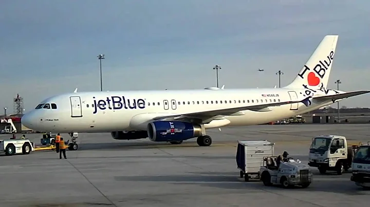 JetBlue Airways A320 Airbus (I love Blue York) Pushback at JFK by jonfromqueens
