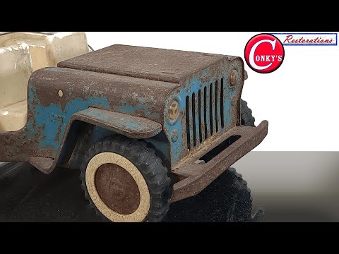 I Restored a 1960s Tonka Jeep in 4K ASMR. Amazing Toy