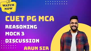 CUET PG MCA 2026 | Mock3 Reasoning |Shortcut Tricks &amp; Fast Solving Methods| Infomaths Expert Faculty