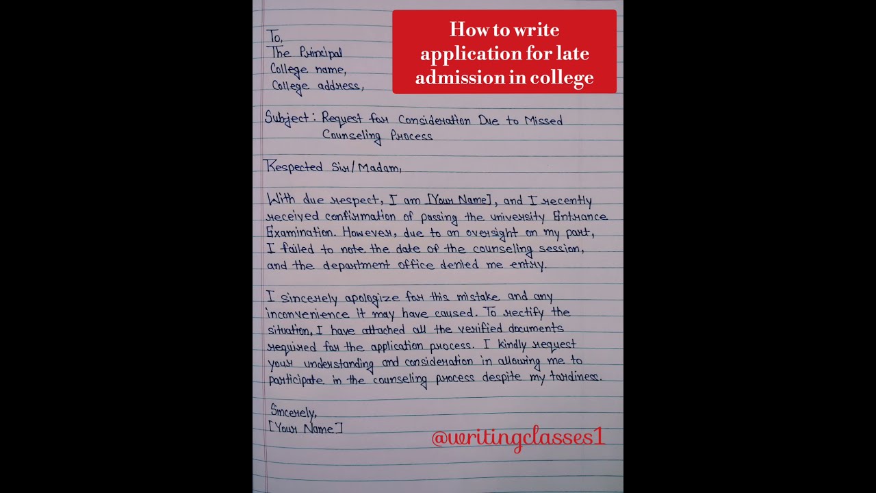 How To Write Application For Late Admission In College writingclasses How To Write Application For Late Admission In College writingclasses
