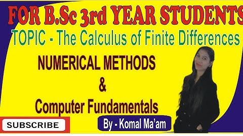 B.Sc 3rd year Topic - The calculas of finite differences
