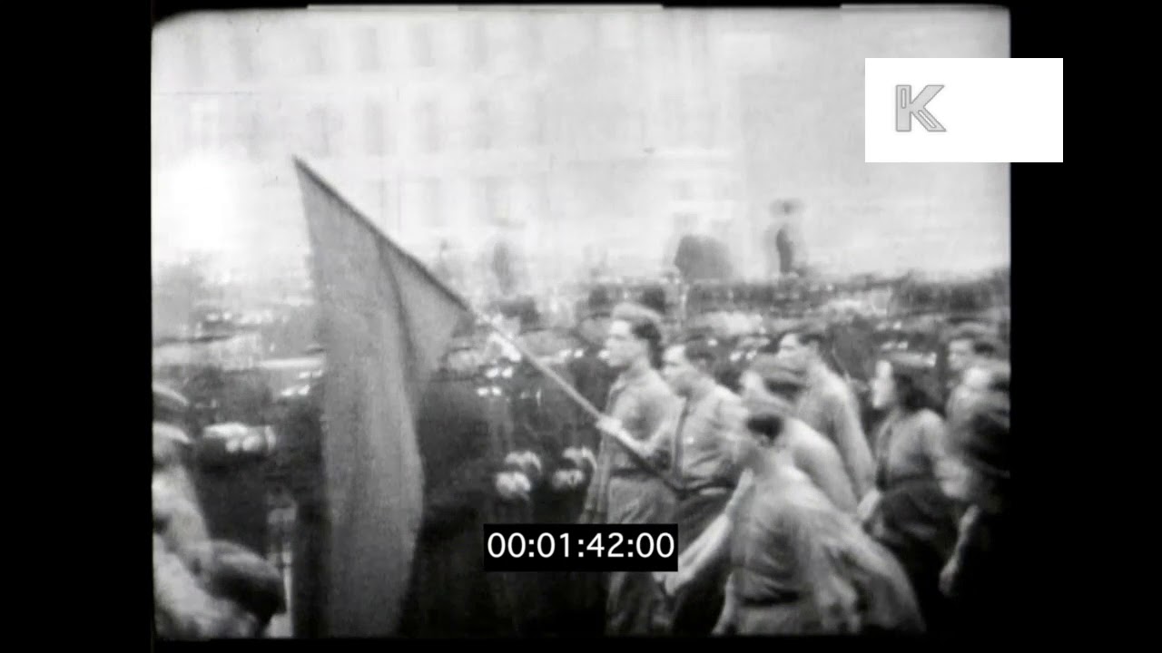 1934 Hunger Marchers in London, HD from 16mm