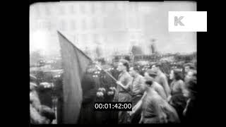 1934 Hunger Marchers in London, HD from 16mm