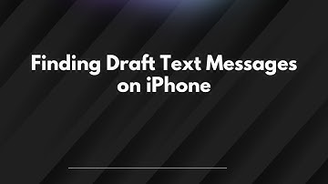 Finding Draft Text Messages on iPhone