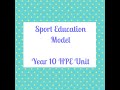 Sport Education Model Pedagogical Approach Tutorial - Year 10 HPE Unit image