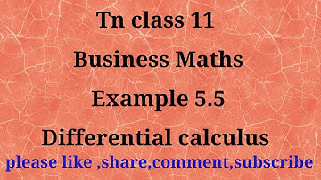 TN 11 Business maths| chapter 5 | example 5.5 | gmrrao maths | Differential calculus|