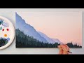 How to Paint a Sunset with Mountains in Acrylics : Easy Painting Demonstration