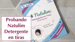 Probando Natulim detergente ecológico en tiras de papel