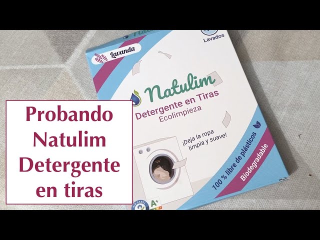 Probando Natulim detergente ecológico en tiras de papel