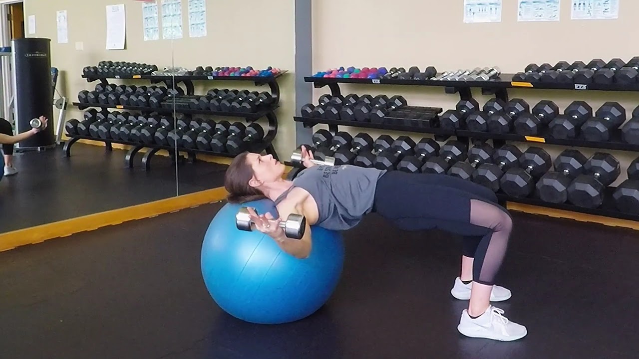Chest Fly with Dumbbells on Stability Ball YouTube