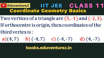 Two vertices of a triangle are (5, -1) and (-2, 3).   If orthocentre is origin, then coordinates of