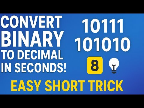"Convert Binary to Decimal in Seconds! 🔢 | Easy Short Trick 💡"