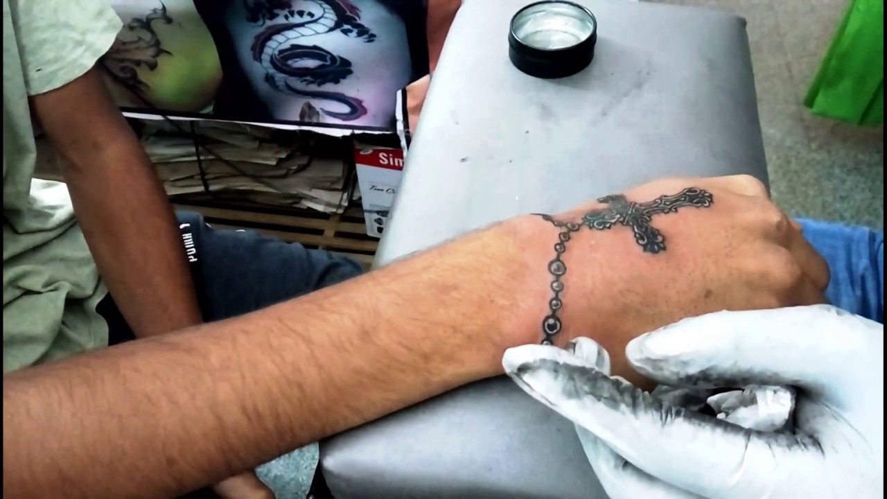 beautiful cross tattoos on hand - YouTube