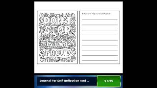 Journal for self-reflection and coloring, Inspirational Coloring Pages, Guided Workbook, Relaxati...