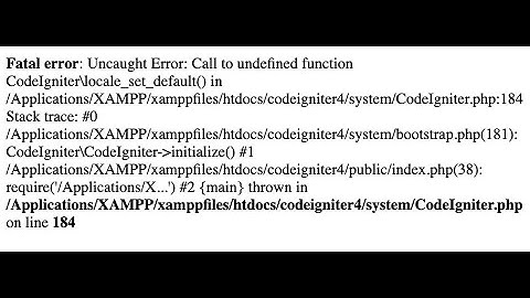 Call to undefined function CodeIgniter locale_set_default() in hindi (Codeigniter 4 Error)