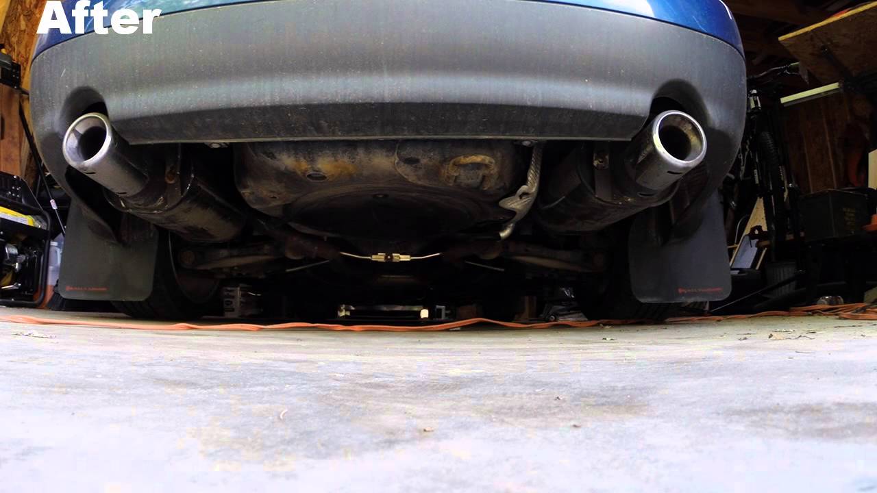 Audi B6 A4 exhaust replacement before/after - YouTube