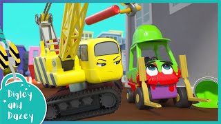 🚧 Construction Trouble - Upside Down Playhouse🚜Digley and Dazey | Kids Construction Truck Cartoons