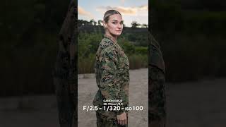 Off-camera flash 1 light setup military portrait photoshoot