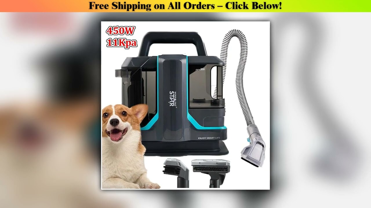 450W 11KPa Handheld Carpet Cleaner Portable Spot Cleaner for Car Sofa Pet Hair Spray Suction