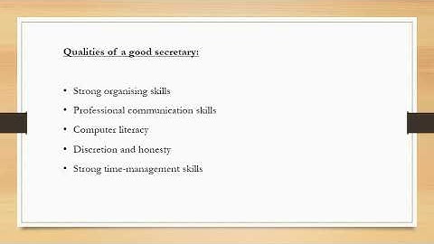MODULE 5:  LESSON 6 THE SECRETARY