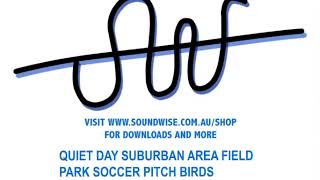 QUIET DAY SUBURBAN AREA FIELD PARK SOCCER PITCH BIRDS DISTANT PEOPLE CHATTER  SOUND EFFECT screenshot 4