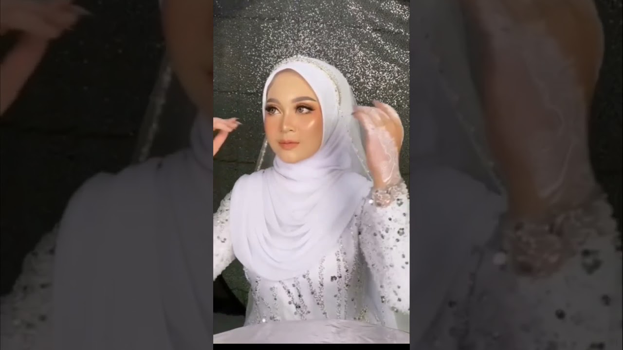 Pengantin muslim Akad Nikah style hijab nuansa putih