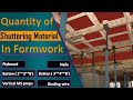 How to calculate the Quantity of Shuttering Material like Plywood, Batten, Nails, Props, Jacks etc.