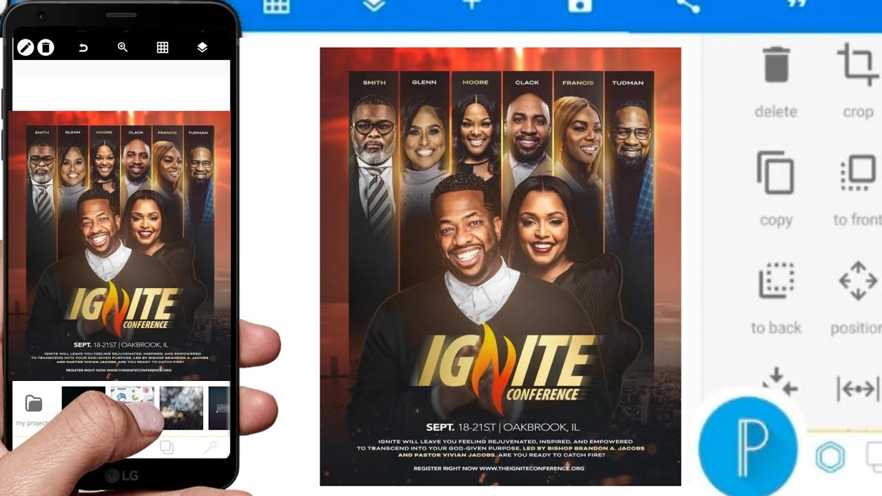 Дизайн флаера для церковной конференции в Pixellab || Учебные пособия Pixellab