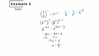 Exponential Functions 3 - Solving Exponential Equations